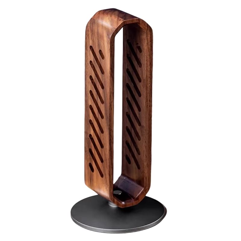 Headphone Stand Desk - Support rotatif en bois de noyer
