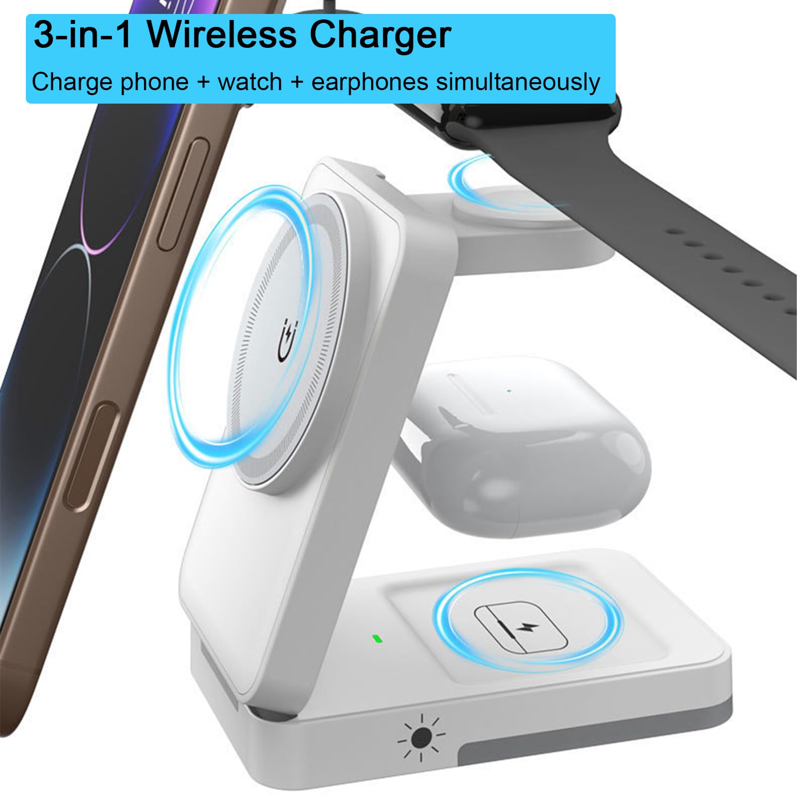 Chargeur sans fil pliable 3-en - Usb C Earphone avis et prix
