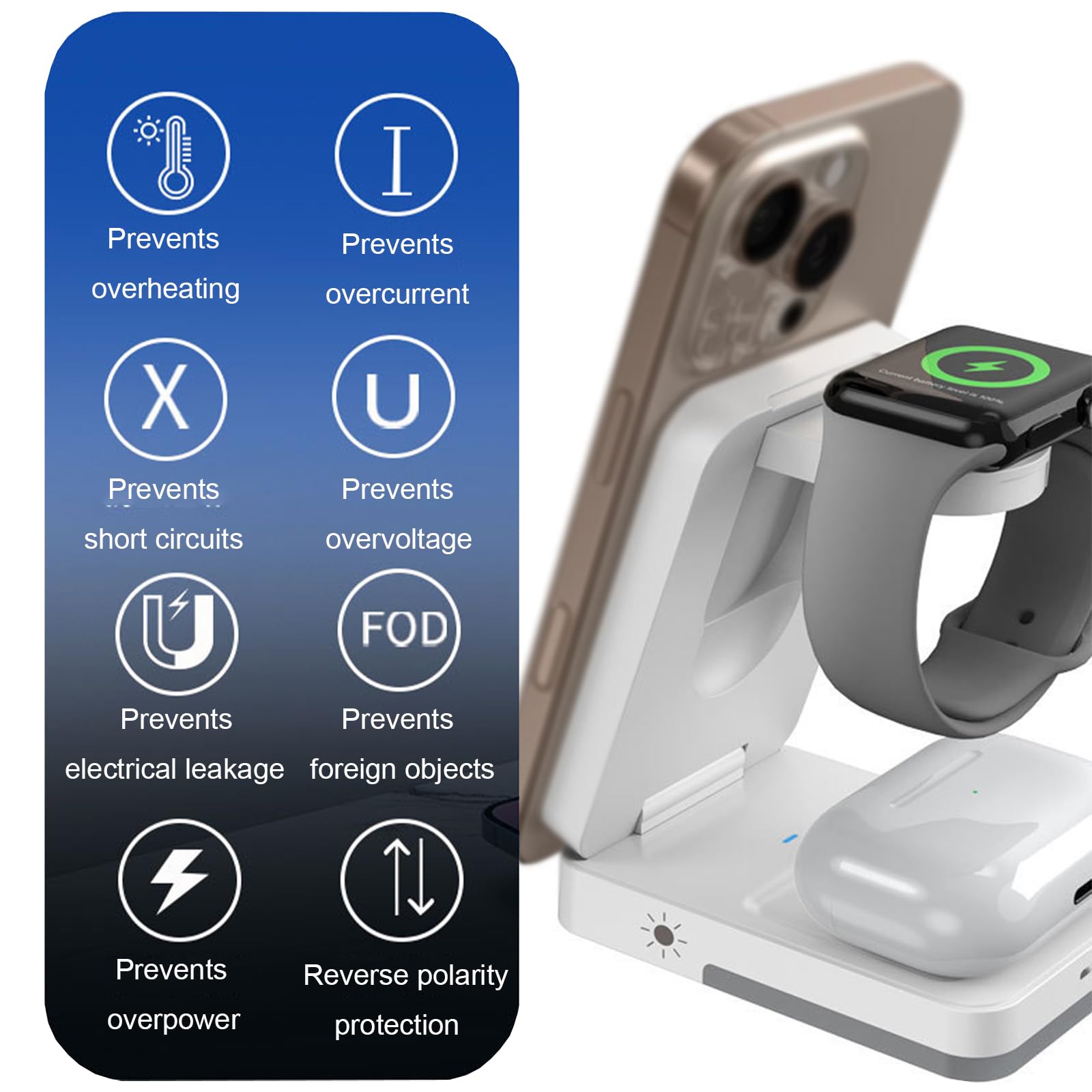 Chargeur sans fil pliable 3-en - Usb C Earphone avis et prix